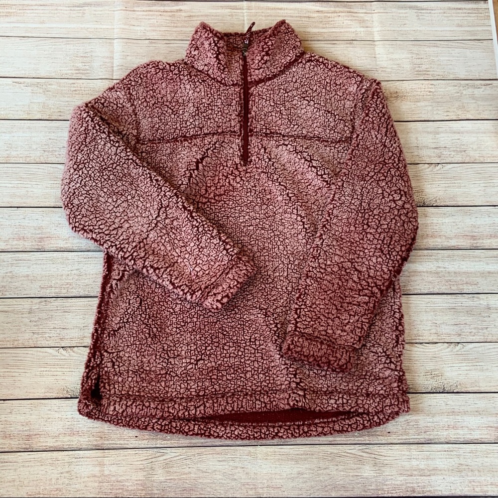 Sherpa jacket in red and blue